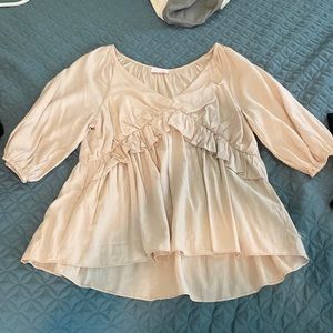 Pink Lily, Beige, Flowy Top